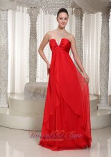 Soft Red Homecoming Dress Around 100 V-neck Chiffon