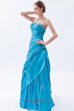 Pretty Teal A-line Prom Dress for Formal Beading