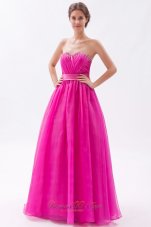 Fuchsia Prom Holiday Dress 2014 A-line Sweetheart Beading