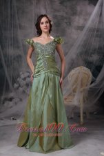 Luxurious Olive Green Prom Dress Off The Shoulder