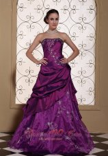 Layered Applique Cheap Graduation dress Purple