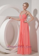 Beaded spaghetti Straps Chiffon Dress for Prom