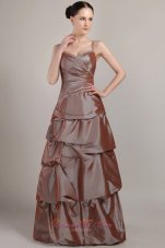 Spaghetti Straps Sequins Taffeta Pick-ups Prom Dress