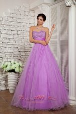Lavender A-line Beading Organza 2013 Prom Dress