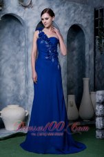 Royal Handmade One Shoulder Beading Prom Dress