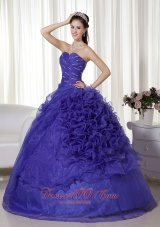 Affordable Blue Sweetheart Organza Quinceanera Dress 2013