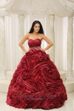 Unique Rolling Flower Sweetheart Ball Gown Dress for Quince