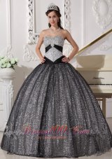 Black and Silver Special Fabric Quince Dress Winter