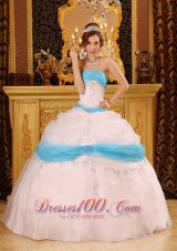 Perfect Pick-ups Blue and White Quinceanera Dress