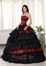 Chic Ball Gown Strapless Zebra Ruffled Quinceanera Dress