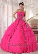 Fashionable Paillette Hot Pink Quinceanera Dress Sweetheart