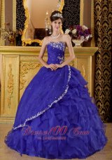 Purple Quinceanera Dress Sweetheart Ruffles Organza Ball Gown