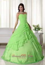Spring Green Chiffon Beading Quinceanera Dress Plus Size