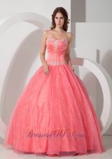Satin and Organza Appliques with Beading Quinceanera Dress