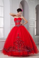 Appliques Red Ball Gown Quinceanera Dresses Gowns