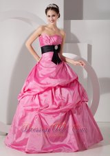 Pick-ups Rose Pink Ball Gown Quinceanea Dress Taffeta