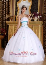 Vintage Tulle White Appliques Sweet 16 Dress