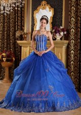 Royal Blue Quinceanera Dress Sweetheart Floor-length Appliques