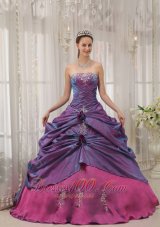 Purple Fuchsia Sweet 16 Dress Appliques Beading Strapless