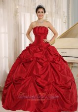 Wine Red Under 200 Quinceanera Dress Strapless Floor-length