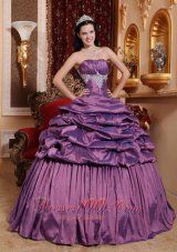 Lavender Quinceanera Dress Appliques Pick-ups