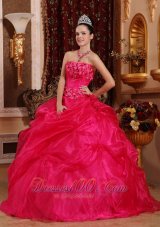 Cute Hot Pink Sweet 16 Dress Appliques Beading