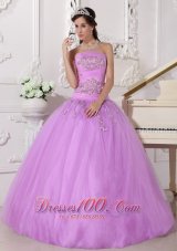 Lavender Quinceanera Dress Beading Taffeta Tulle