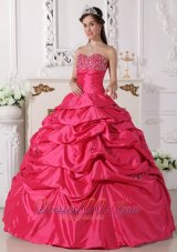 Discount Hot Pink Quinceanera Dress Beading Ruch