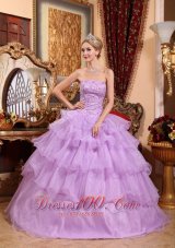 Lavender Sweet 16 Birthday Dress Beading Ruffles Strapless