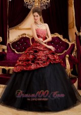 Sexy 2013 Red and Black Zebra Print Quinceanera Gown Dresses