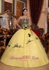 Beautiful Black and Yellow Sweet 15 Dress