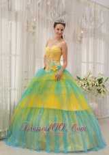 New Quinceanera Dress Strapless Tulle Beading Ruch