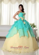 Ball Gown Strapless Organza Beading Quinceanera Dress