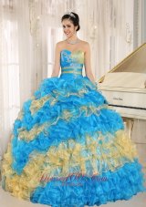 Stylish Multi-color Quinceanera Dress Ruffles Appliques