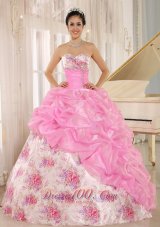 Sweetheart Sexy Pick-ups Rose Pink Quinceanera Dress Custom