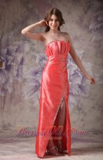 Strapless Beaded Mother of the Bride Dress Taffeta Split