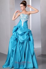 Pick Ups Teal Appliques Taffeta Quinceanera Dress