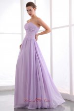 Lavender Empire Strapless Chiffon Beading Prom Dress