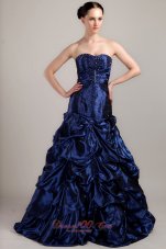 Pick-ups Brush Prom Dress Navy Blue A-line