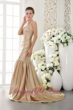 Mermaid Brush Prom Dress Champagne Seventeen