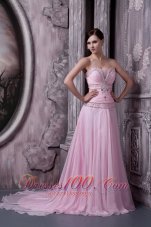 Sweep A-line Baby Pink 2013 Prom Pageant Dress