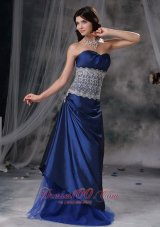 Blue Empire Lace Prom Teenager Prom Dress