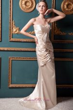 Champagne Homecoming Dress Column Brush Beading