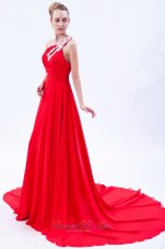 Chiffon Appliques Homecoming Dress One Shoulder