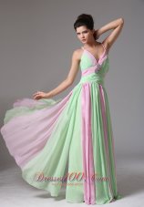 Multi-color Ruched Spagetti Straps Prom Dress