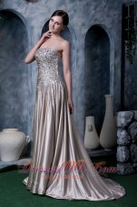 Champagne Custom Made Empire Evening Dress Strapless