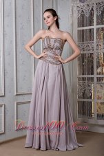 Empire Prom Dress Strapless Chiffon Beading Floor-length
