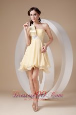 Empire A-line Prom Dress Beading Mini-length