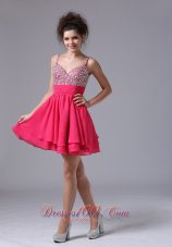 Beading Straps A-Line Cocktail Short Prom Dress