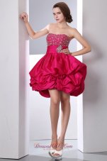 Ruffles Puffy Mini Beading Bust Prom Dress